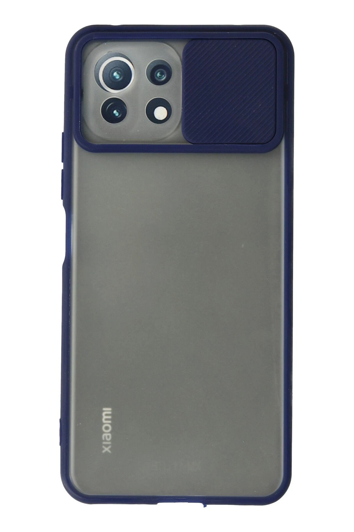 Xiaomi Mİ 11 Lite Kılıf Palm Buzlu Kamera Sürgülü Silikon - Lacivert-(5796)
