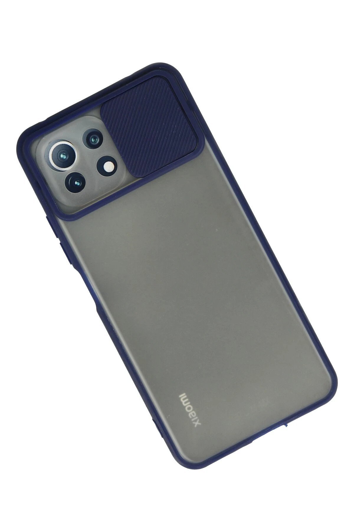 Xiaomi Mİ 11 Lite Kılıf Palm Buzlu Kamera Sürgülü Silikon - Lacivert-(5796) - Görsel 2