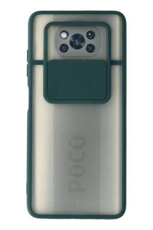 Xiaomi Pocophone X3 Kılıf Palm Buzlu Kamera Sürgülü Silikon - Yeşil-(5796)