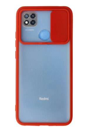 Xiaomi Redmi 9C Kılıf Palm Buzlu Kamera Sürgülü Silikon - Kırmızı-(5796)