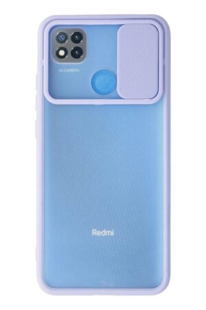 Xiaomi Redmi 9C Kılıf Palm Buzlu Kamera Sürgülü Silikon - Lila-(5796)