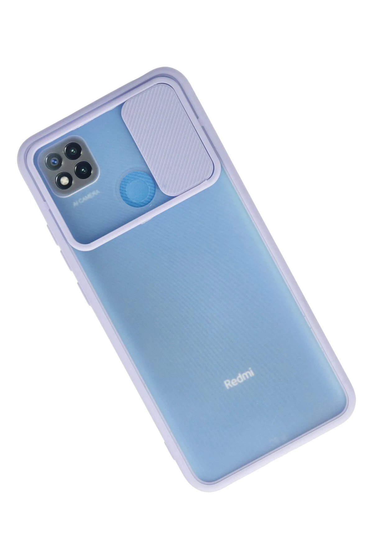 Xiaomi Redmi 9C Kılıf Palm Buzlu Kamera Sürgülü Silikon - Lila-(5796) - Görsel 2