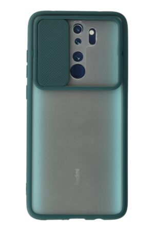 Xiaomi Redmi Note 8 Pro Kılıf Palm Buzlu Kamera Sürgülü Silikon - Yeşil-(5796)