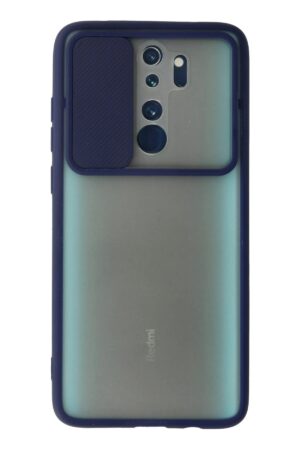 Xiaomi Redmi Note 8 Pro Kılıf Palm Buzlu Kamera Sürgülü Silikon - Lacivert-(5796)