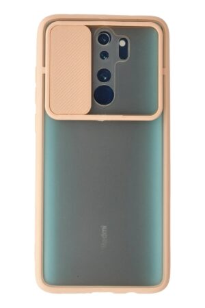Xiaomi Redmi Note 8 Pro Kılıf Palm Buzlu Kamera Sürgülü Silikon - Pembe-(5796)