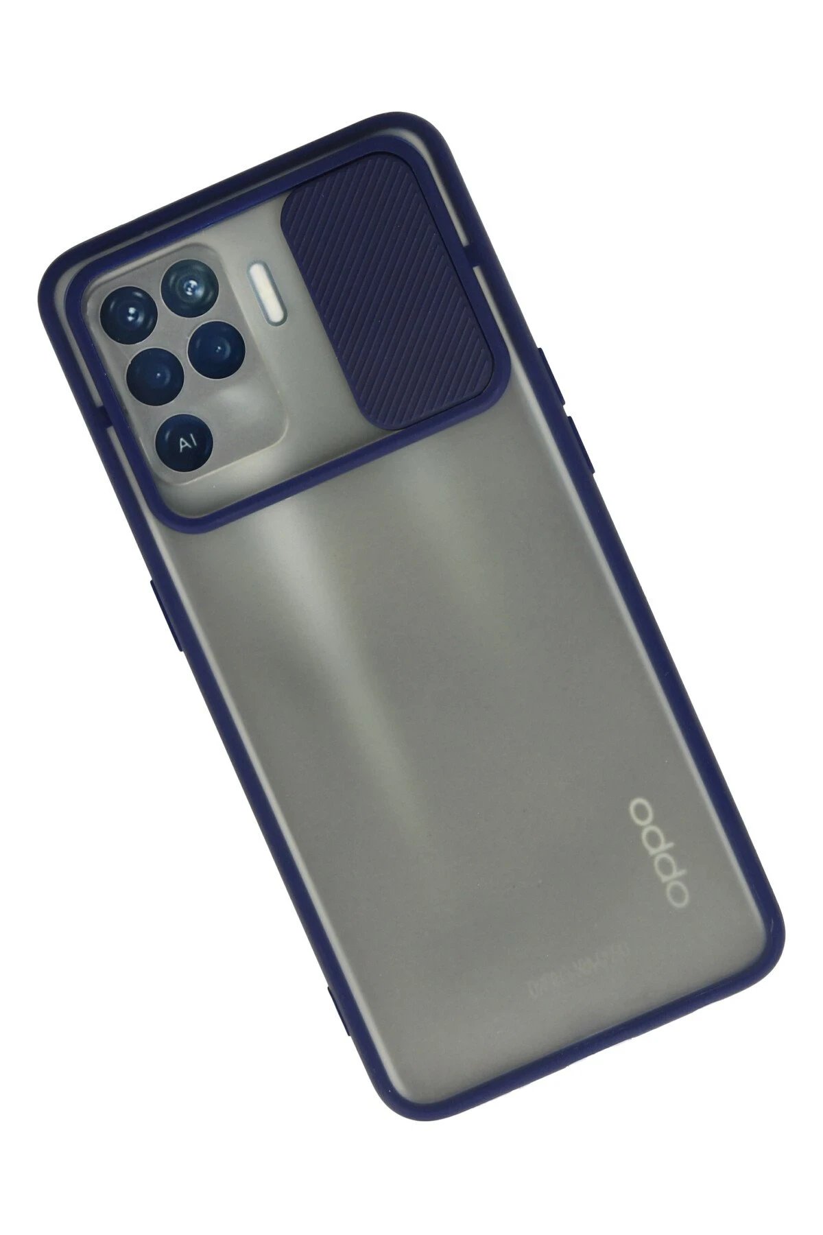 Oppo Reno 5 Lite Kılıf Palm Buzlu Kamera Sürgülü Silikon - Lacivert-(5796) - Görsel 2