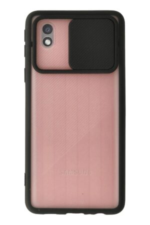 Samsung Galaxy A01 Core Kılıf Palm Buzlu Kamera Sürgülü Silikon - Siyah-(5796)