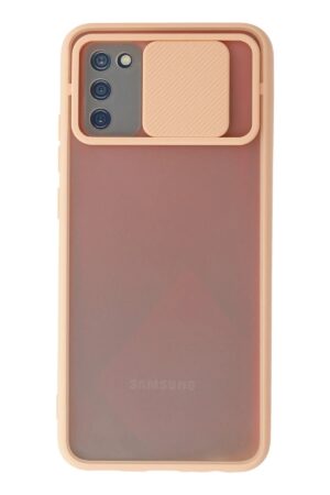 Samsung Galaxy A02S Kılıf Palm Buzlu Kamera Sürgülü Silikon - Pembe-(5796)