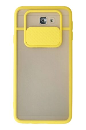 Samsung Galaxy J7 Prime Kılıf Palm Buzlu Kamera Sürgülü Silikon - Sarı-(5796)