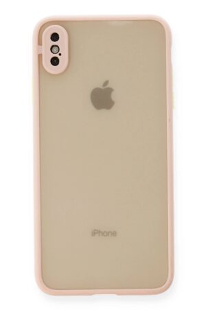 iPhone XS Max Kılıf Montreal Silikon Kapak - Pembe-(5796)