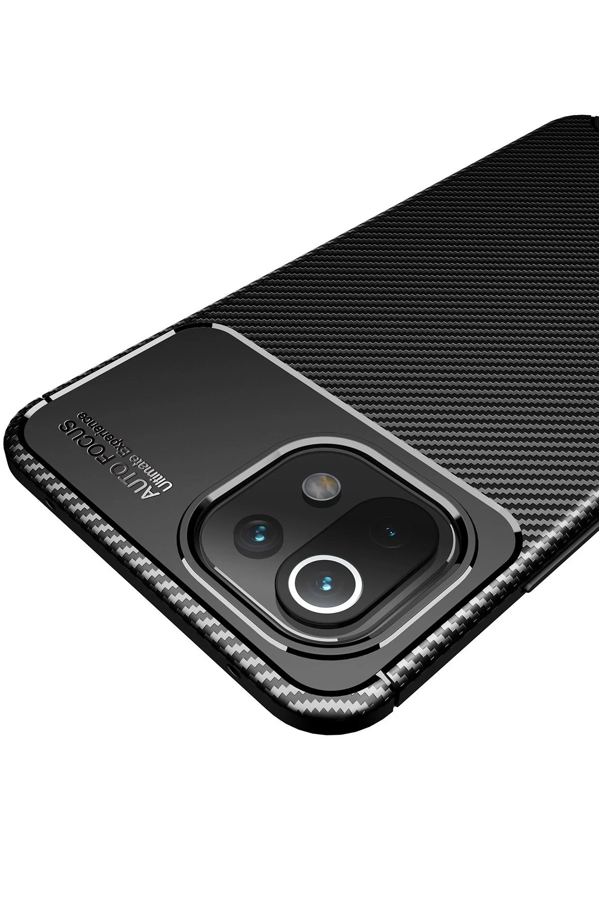 Xiaomi Mİ 11 Lite Kılıf Auto Focus Karbon Kapak - Siyah-(5796) - Görsel 3