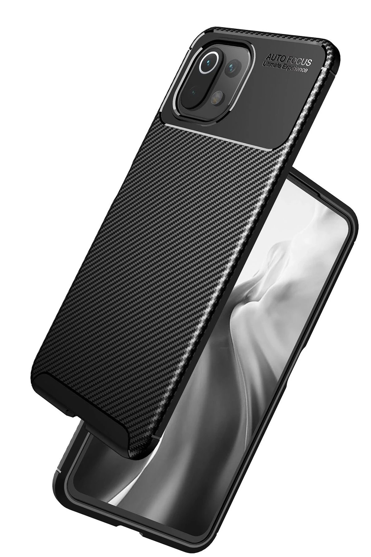 Xiaomi Mİ 11 Lite Kılıf Auto Focus Karbon Kapak - Lacivert-(5796) - Görsel 2