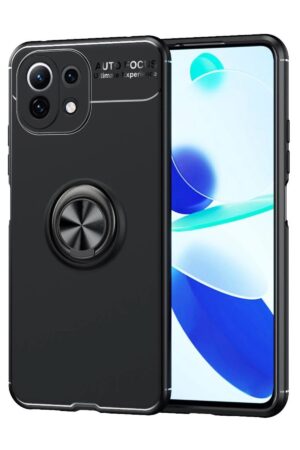 Xiaomi Mİ 11 Lite Kılıf Range Yüzüklü Silikon - Siyah-(5796)