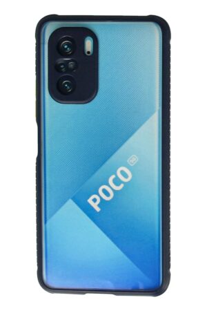 Xiaomi Poco F3 Kılıf Miami Şeffaf Silikon - Lacivert-(5796)