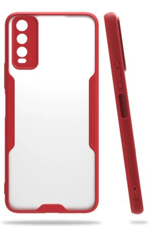 Vivo Y11S Kılıf Platin Silikon - Kırmızı-(5796)