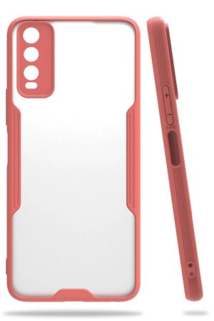 Vivo Y11S Kılıf Platin Silikon - Pembe-(5796)