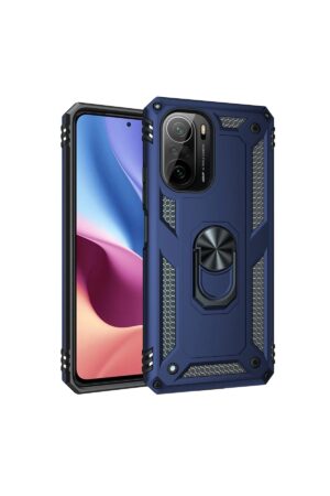 Xiaomi Poco F3 Kılıf Sofya Yüzüklü Silikon Kapak - Lacivert-(5796)