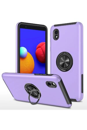 Samsung Galaxy A01 Core Kılıf Elit Yüzüklü Kapak - Mor-(5796)