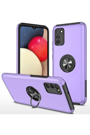 Samsung Galaxy A02S Kılıf Elit Yüzüklü Kapak - Mor-(5796)