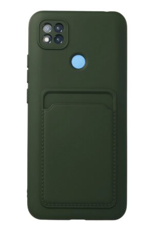 Xiaomi Redmi 9C Kılıf Kelvin Kartvizitli Silikon - Koyu Yeşil-(5796)