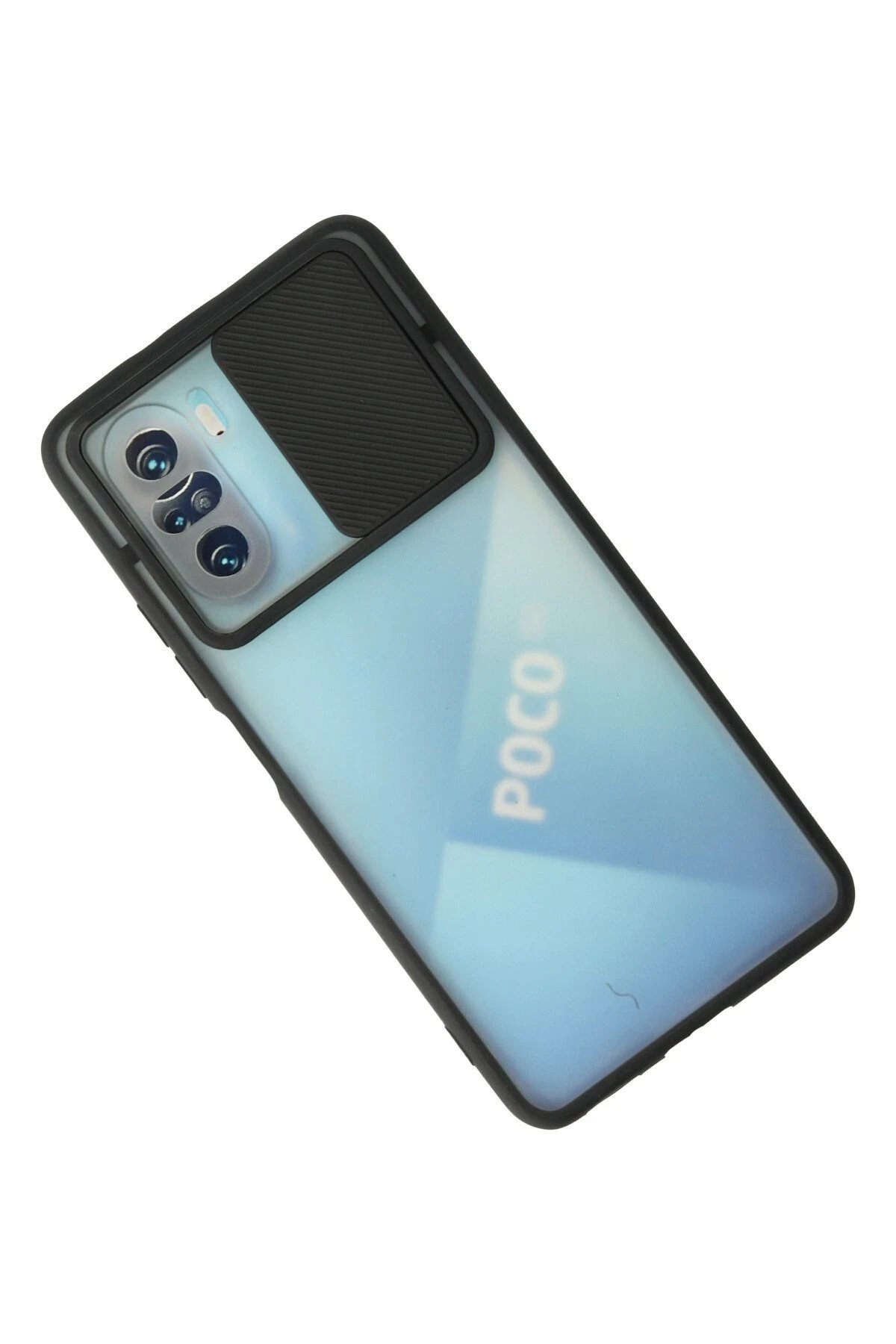 Xiaomi Poco F3 Kılıf Palm Buzlu Kamera Sürgülü Silikon - Siyah-(5796) - Görsel 2