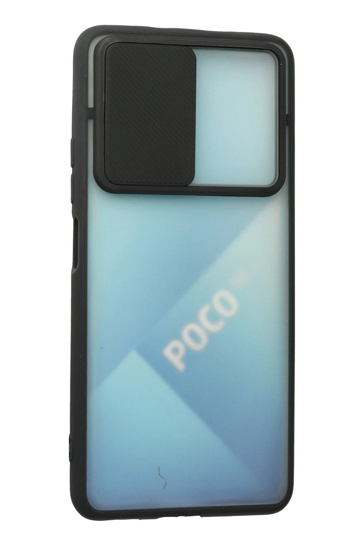 Xiaomi Poco F3 Kılıf Palm Buzlu Kamera Sürgülü Silikon - Siyah-(5796) - Görsel 3