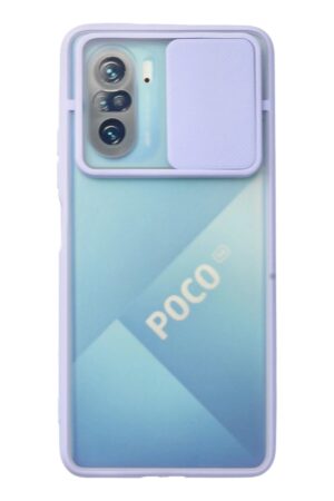 Xiaomi Poco F3 Kılıf Palm Buzlu Kamera Sürgülü Silikon - Lila-(5796)