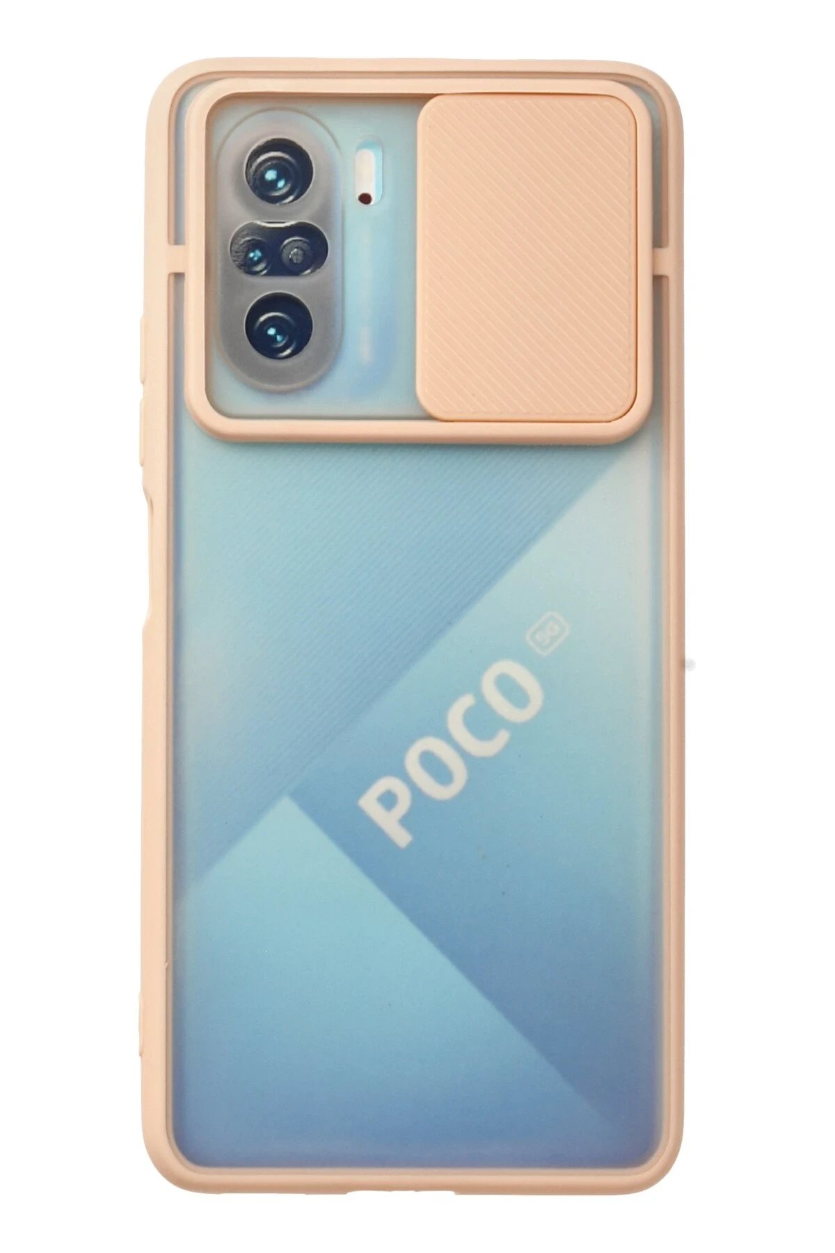 Xiaomi Poco F3 Kılıf Palm Buzlu Kamera Sürgülü Silikon - Pembe-(5796)