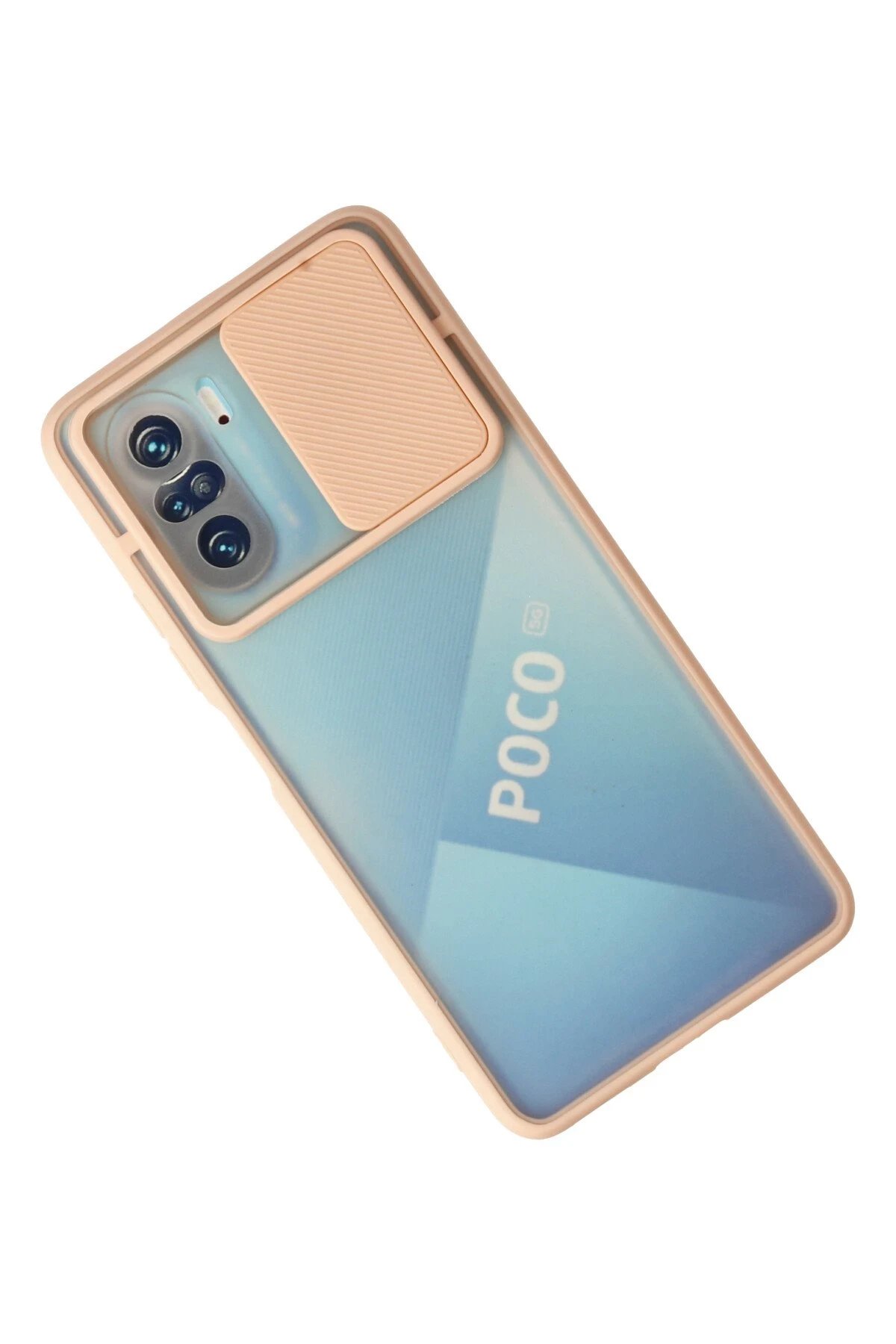 Xiaomi Poco F3 Kılıf Palm Buzlu Kamera Sürgülü Silikon - Pembe-(5796) - Görsel 2