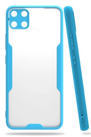 Realme C15 Kılıf Platin Silikon - Mavi-(5796)