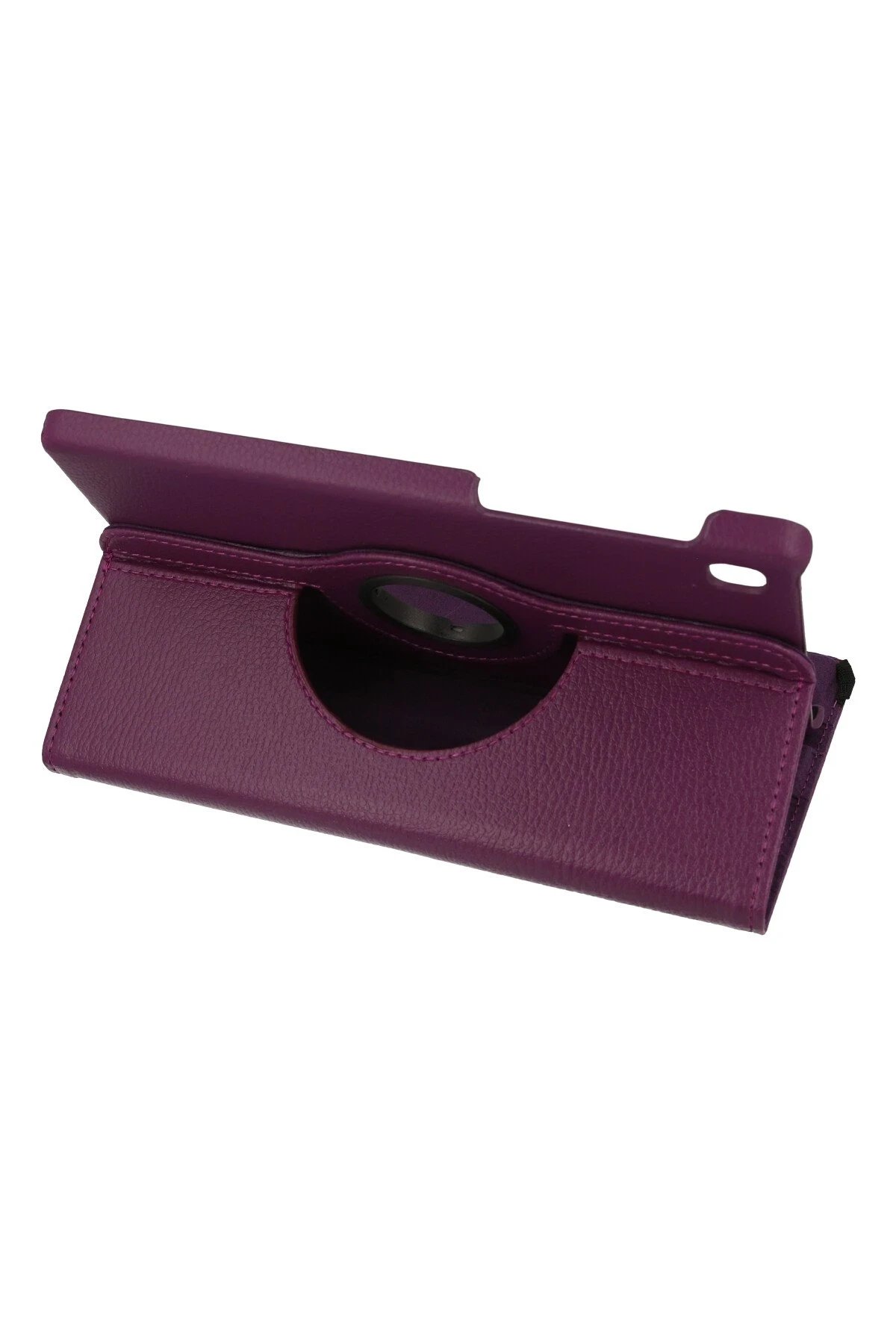 Samsung Galaxy T220 Tab A7 Lite 8.7 Kılıf 360 Tablet Deri Kılıf - Mürdüm-(5796)