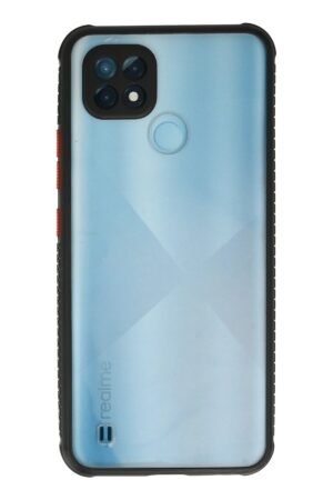 Realme C21 Kılıf Miami Şeffaf Silikon - Siyah-(5796)