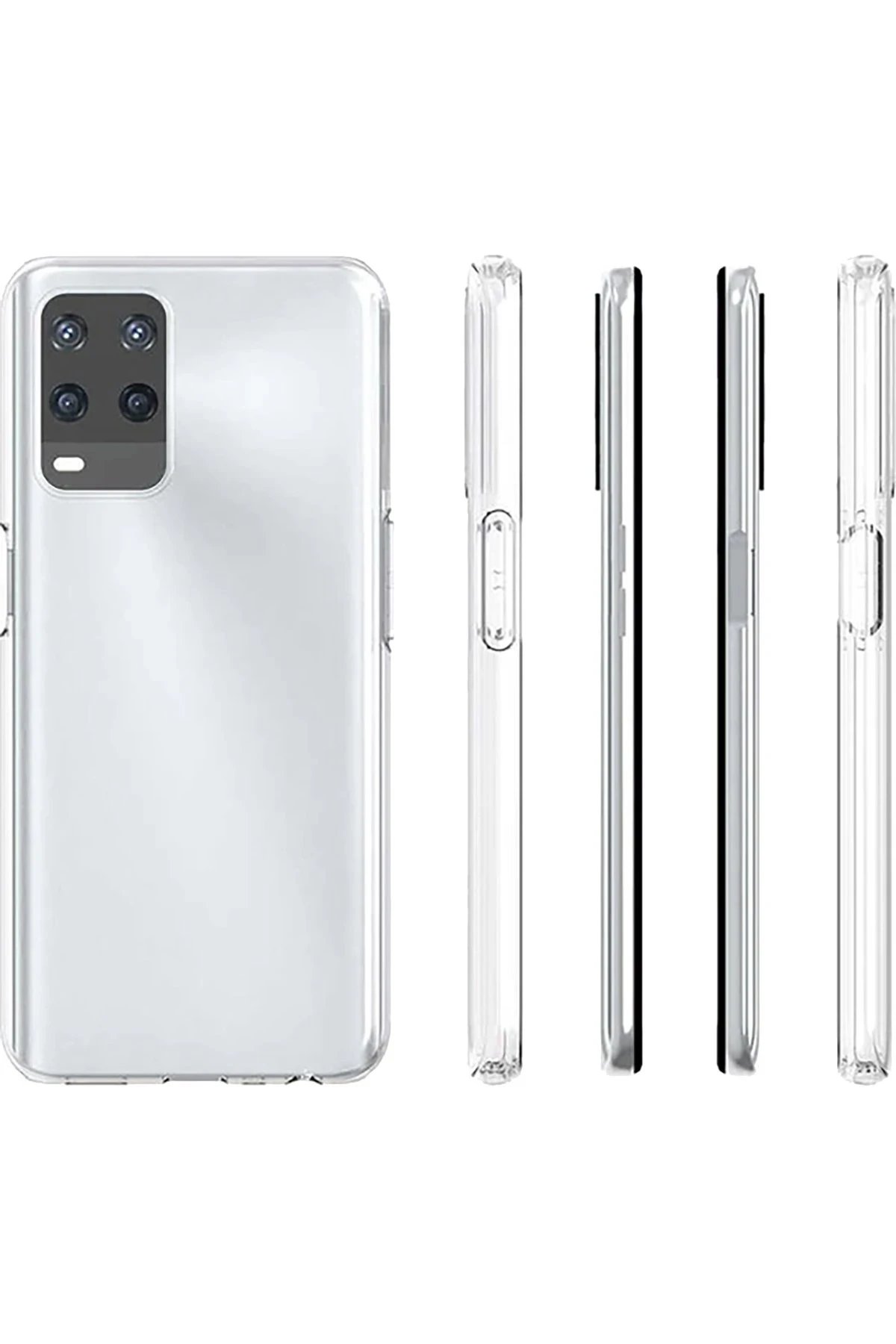 Oppo A54 4G Kılıf Deluxe 2mm Şeffaf Silikon - Şeffaf-(5796) - Görsel 3