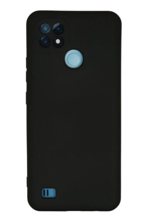 Realme C21 Kılıf Nano içi Kadife Silikon - Siyah-(5796)