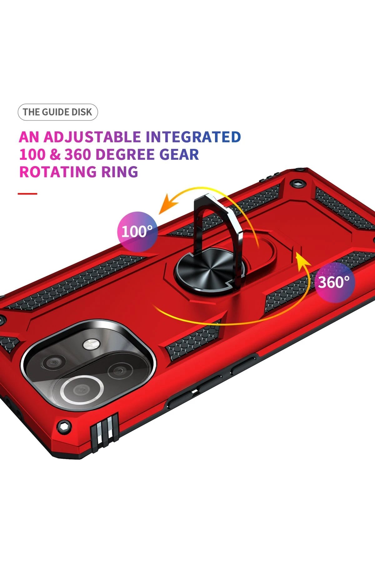 Xiaomi Mİ 11 Lite Kılıf Sofya Yüzüklü Silikon Kapak - Kırmızı-(5796) - Görsel 5