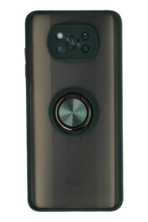 Xiaomi Pocophone X3 Kılıf Montreal Yüzüklü Silikon Kapak - Yeşil-(5796)