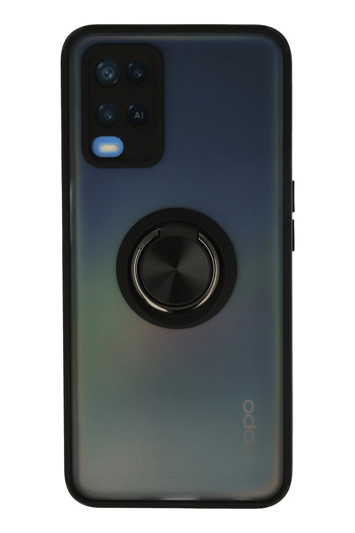 Oppo A54 4G Kılıf Montreal Yüzüklü Silikon Kapak - Siyah-(5796)