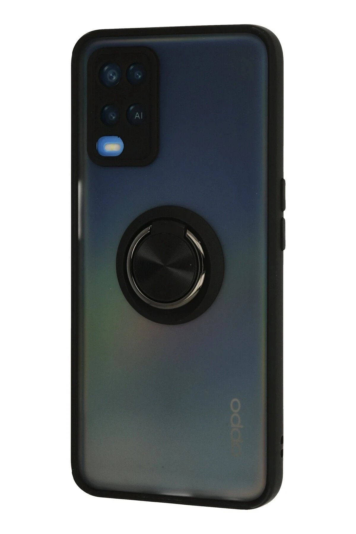 Oppo A54 4G Kılıf Montreal Yüzüklü Silikon Kapak - Siyah-(5796) - Görsel 2