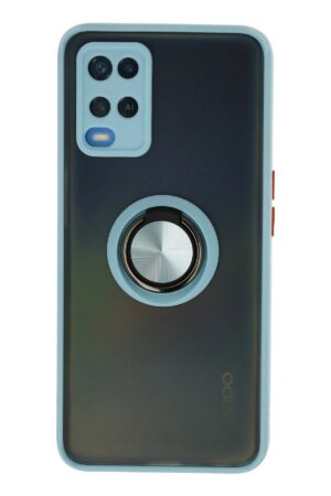 Oppo A54 4G Kılıf Montreal Yüzüklü Silikon Kapak - Buz Mavi-(5796)