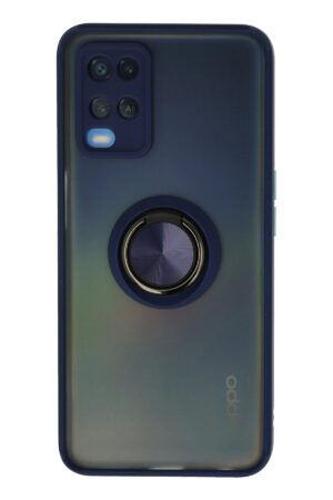 Oppo A54 4G Kılıf Montreal Yüzüklü Silikon Kapak - Lacivert-(5796)