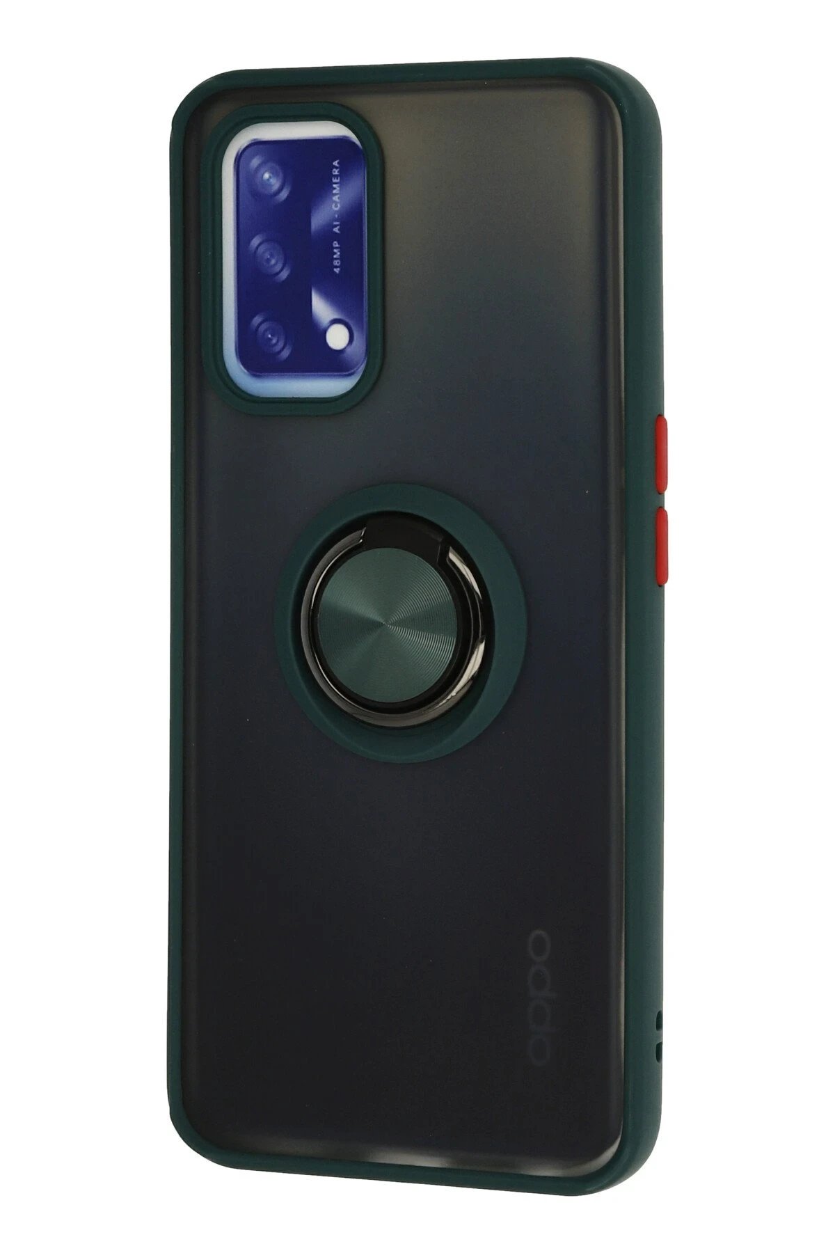 Oppo A74 4G Kılıf Montreal Yüzüklü Silikon Kapak - Yeşil-(5796) - Görsel 2