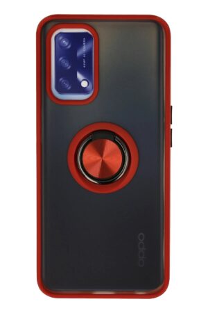 Oppo A74 4G Kılıf Montreal Yüzüklü Silikon Kapak - Kırmızı-(5796)