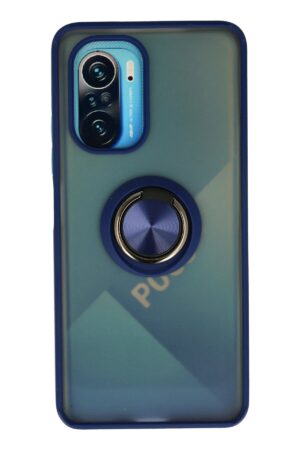 Xiaomi Redmi K40 Kılıf Montreal Yüzüklü Silikon Kapak - Lacivert-(5796)