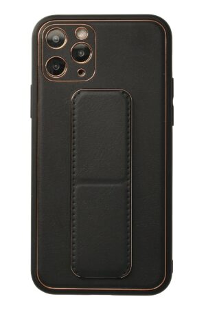 iPhone 11 Pro Kılıf Coco Deri Standlı Kapak - Siyah-(5796)