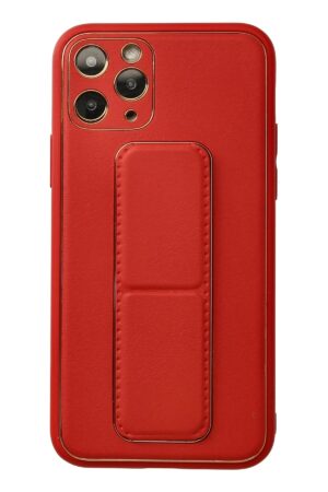 iPhone 11 Pro Kılıf Coco Deri Standlı Kapak - Kırmızı-(5796)