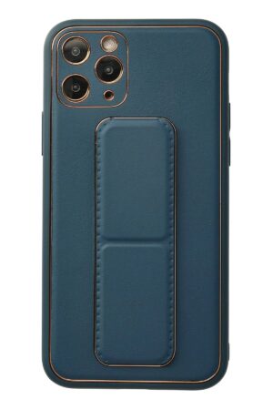 iPhone 11 Pro Kılıf Coco Deri Standlı Kapak - Mavi-(5796)