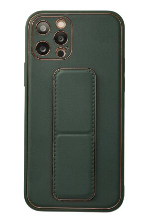 iPhone 12 Pro Kılıf Coco Deri Standlı Kapak - Yeşil-(5796)