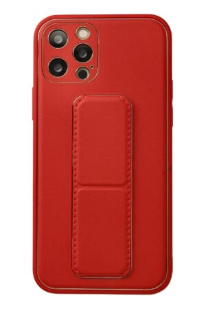 iPhone 12 Pro Kılıf Coco Deri Standlı Kapak - Kırmızı-(5796)