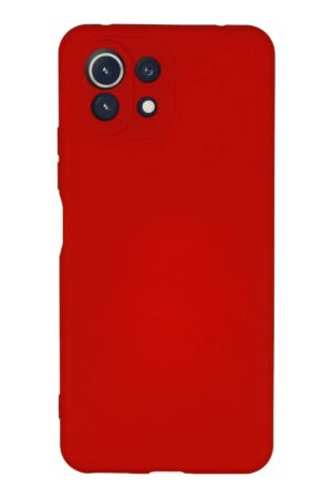 Xiaomi Mİ 11 Lite Kılıf Nano içi Kadife Silikon - Kırmızı-(5796)