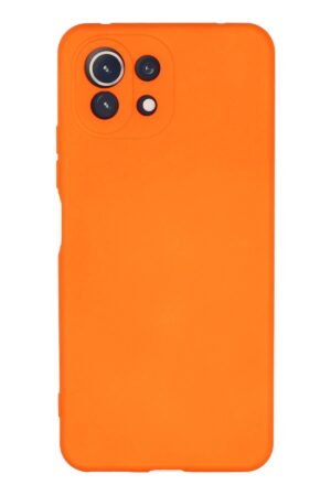 Xiaomi Mİ 11 Lite Kılıf Nano içi Kadife Silikon - Turuncu-(5796)